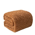 Caramel Chevron Faux Fur & Sherpa Throw Blanket