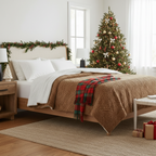 Caramel Chevron Faux Fur & Sherpa Throw Blanket