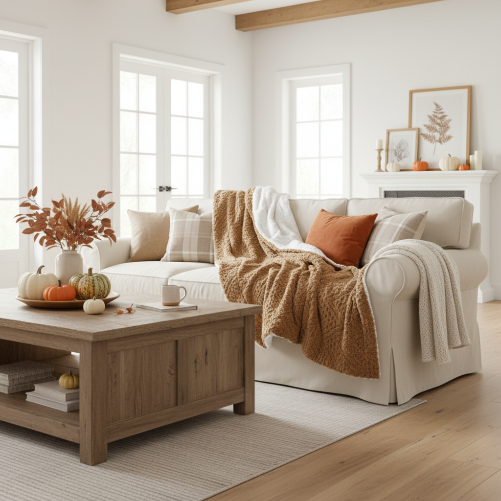 Caramel Chevron Faux Fur & Sherpa Throw Blanket