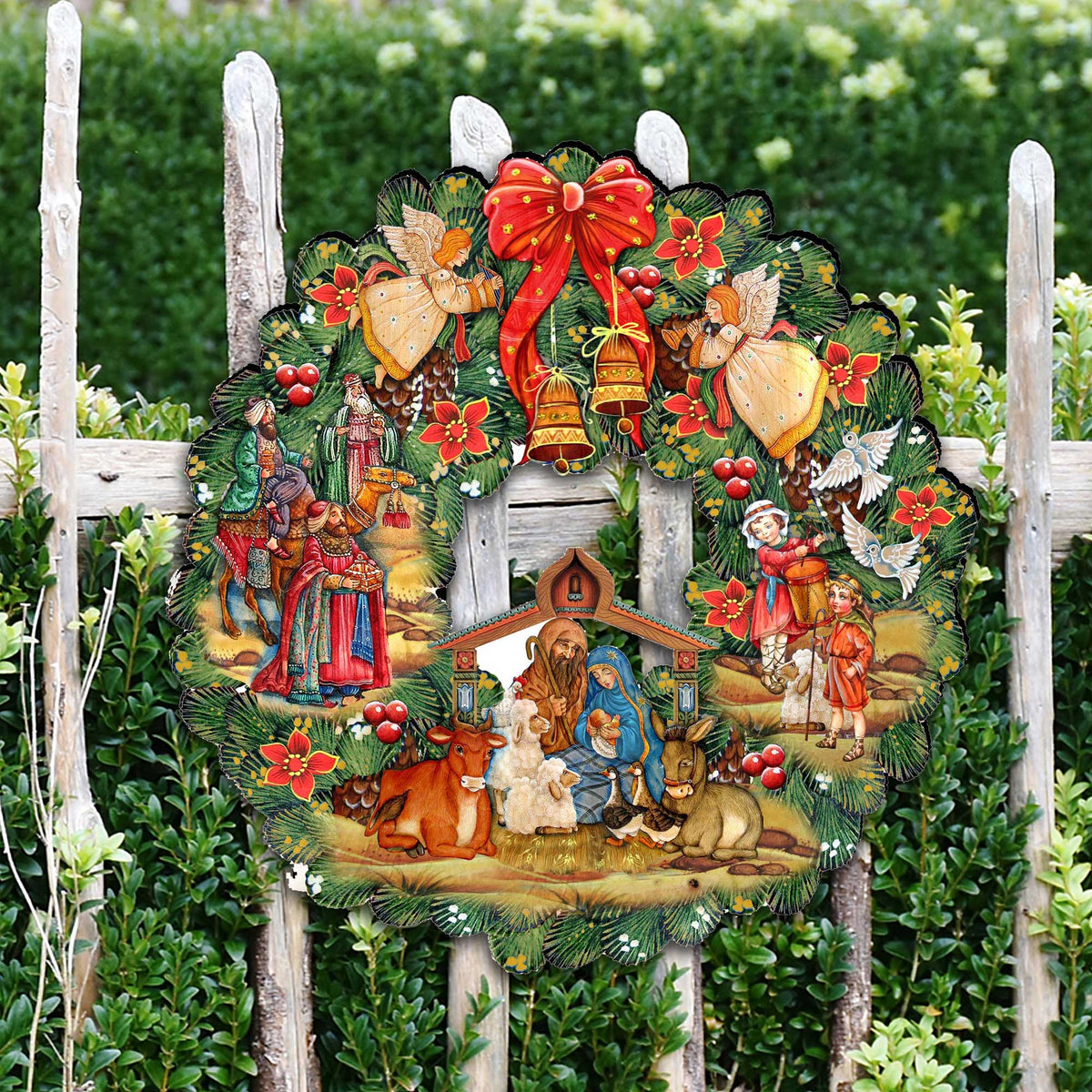 Nativity Christmas Wooden Door Hanger