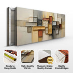 Warm Geometric Abstract Canvas Wall Art