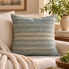 Embroidered  Cotton Accent Pillow - 20"x20"