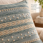 Embroidered  Cotton Accent Pillow - 20"x20"