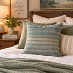 Embroidered  Cotton Accent Pillow - 20"x20"