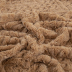 Caramel Chevron Faux Fur & Sherpa Throw Blanket