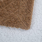 Caramel Chevron Faux Fur & Sherpa Throw Blanket