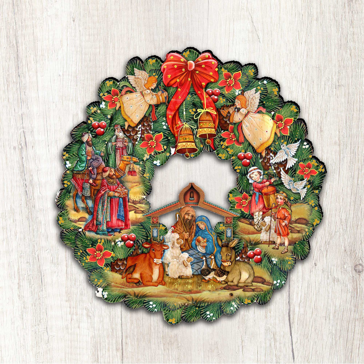 Nativity Christmas Wooden Door Hanger