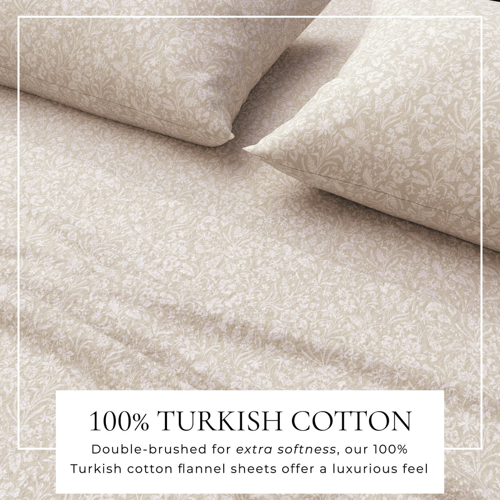 Turkish Cotton Floral  Flannel Sheet Set