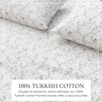 Turkish Cotton Floral  Flannel Sheet Set