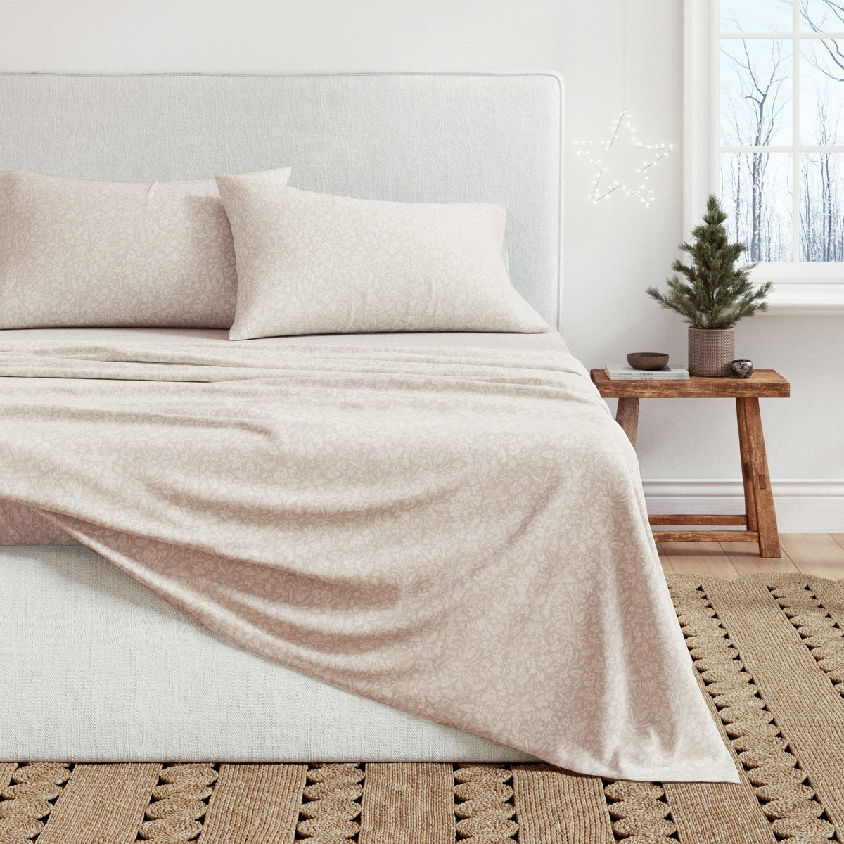Turkish Cotton Floral  Flannel Sheet Set