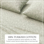 Turkish Cotton Floral  Flannel Sheet Set