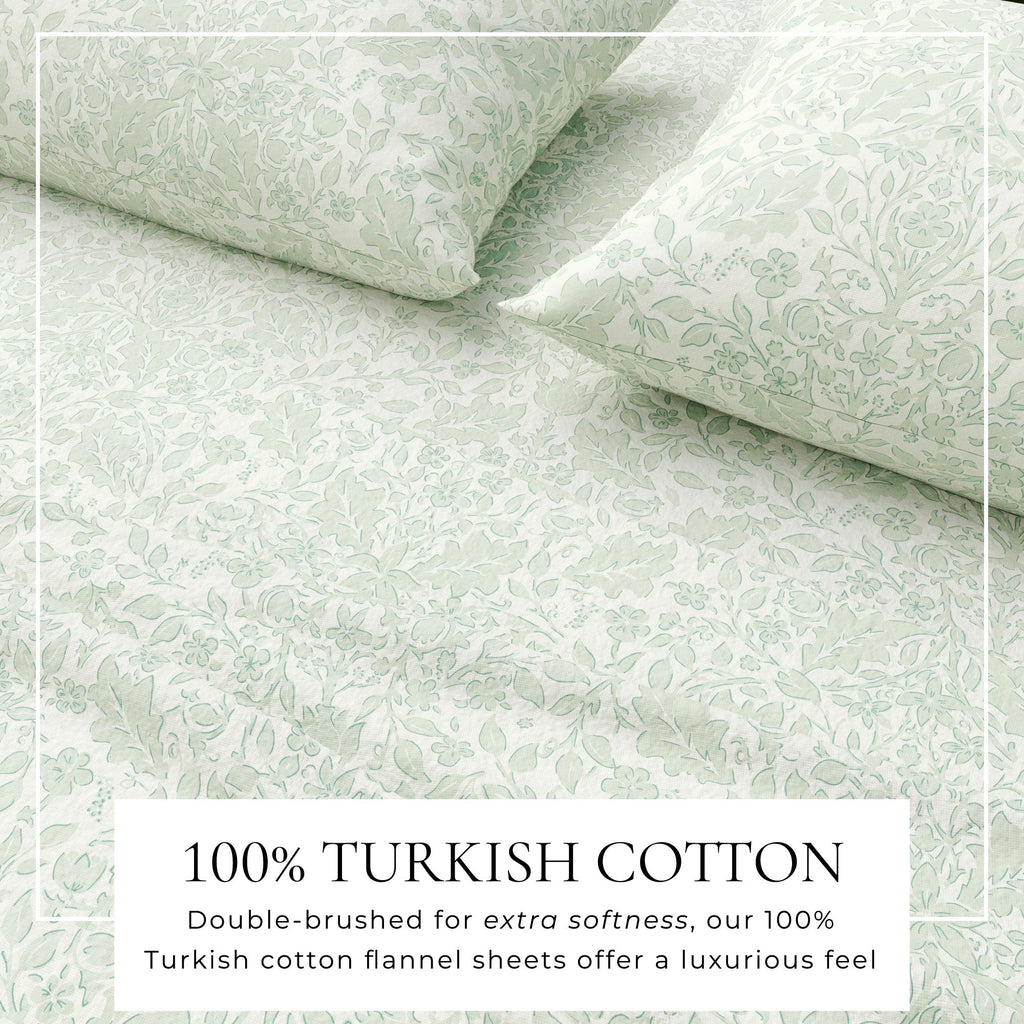 Turkish Cotton Floral  Flannel Sheet Set