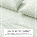 Turkish Cotton Floral  Flannel Sheet Set