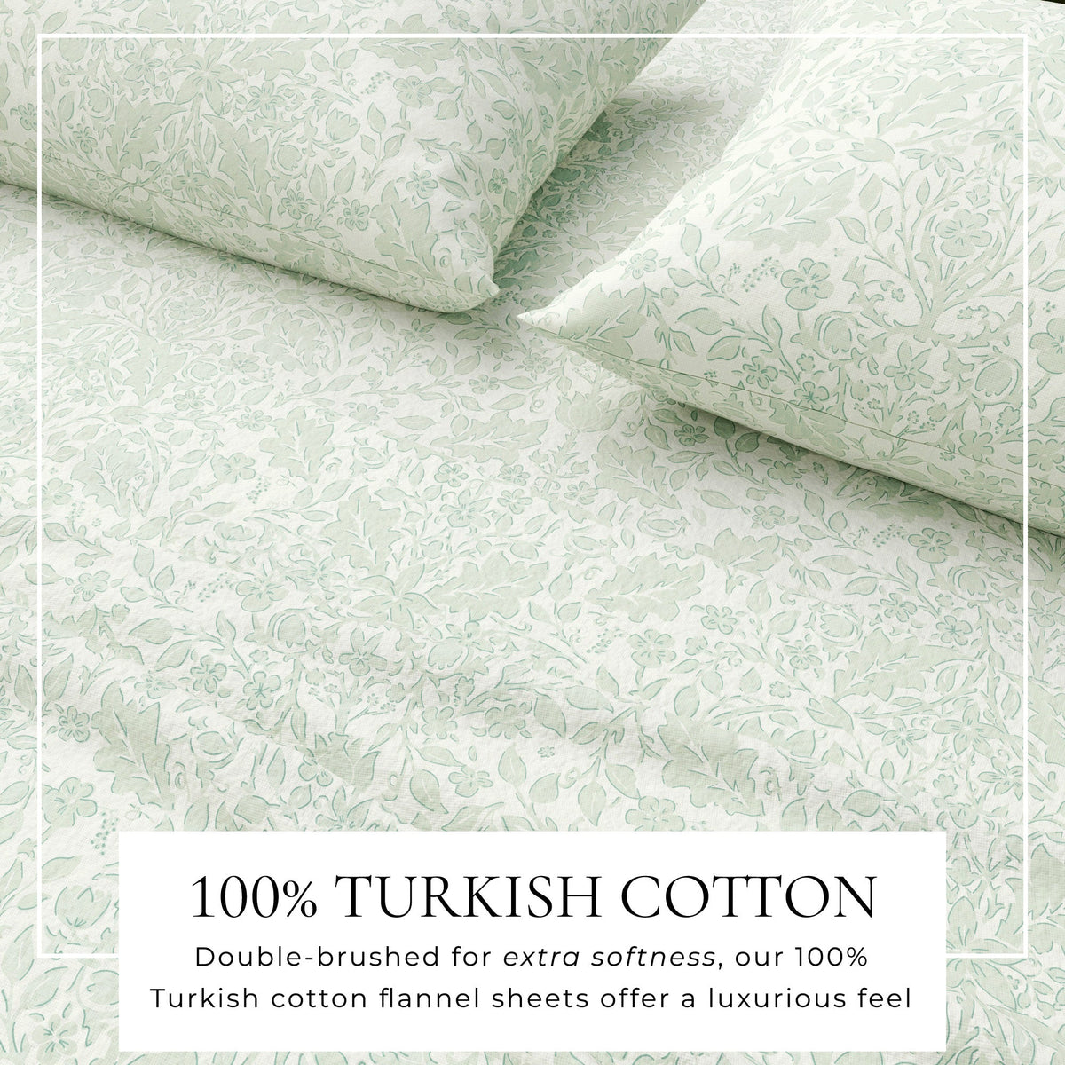 Turkish Cotton Floral  Flannel Sheet Set