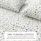 Turkish Cotton Floral  Flannel Sheet Set